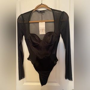 Brand New Zara Sheer Bodysuit!!!